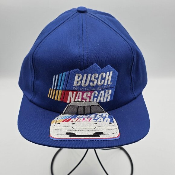NASCAR Hat Cap Snap Back Mens Blue Racing Busch Official Beer Car Made in USA - Picture 1 of 8